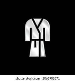 Bathrobe silver plated metallic icon