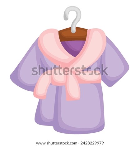 Bathrobe for Spa Accessories Cartoon Illustration Vector Clipart Sticker