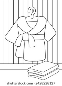 Bathrobe for Spa Treatment Coloring Activity for Kids and Adult