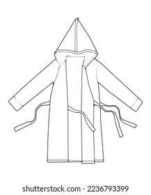 Bathrobe vector lineart .Outline vector bathrobe isolated on white background for coloring book.
