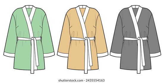 bathrobe for women different colors, font and back