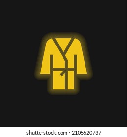 Bathrobe yellow glowing neon icon