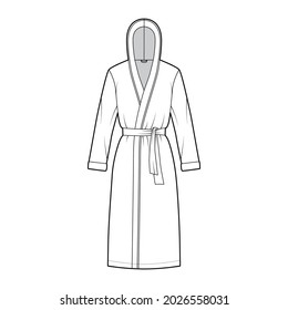 Bathrobes Hooded Dressing Gown Technical Fashion Stock Vector (Royalty ...