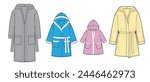 Bathrobes for the whole family, set of women