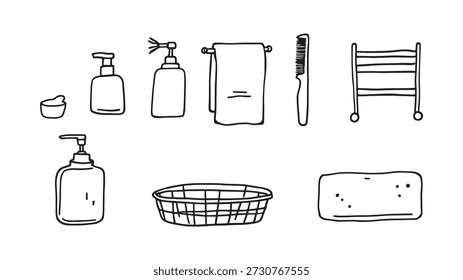 Accesorios de baño línea de arte dibujos creativos para interiores del hogar