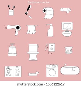 bathroom accessories vector Minimal style