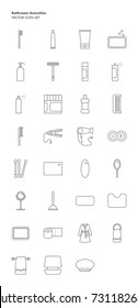 Bathroom amenities icon set