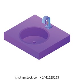 Bathroom basin icon. Isometric of bathroom basin vector icon for web design isolated on white background