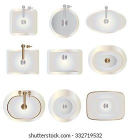 Bathroom , Basin top view set 8 for interior 