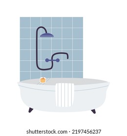 Bathroom with Bath, Cartoon vector illustration