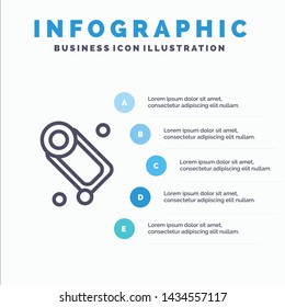 Bathroom, Bath, Cleaning, Soap Line icon with 5 steps presentation infographics Background