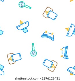 Badewanne Hygiene Vektorgrafik nahtlos dünne Illustration