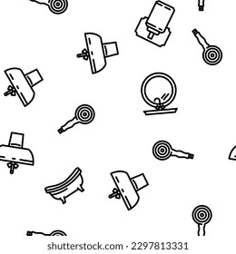 bathroom bath equipment hygiene vector seamless pattern thin line illustration