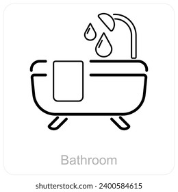 Bathroom and bath icon concept