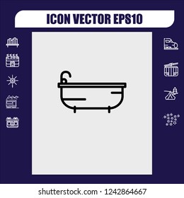 bathroom bath icon vector