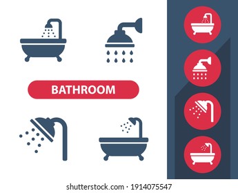 Bathroom - Bath - Shower Icons. Professional, pixel perfect icons. EPS 10 format.