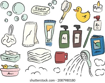 bathroom bath Bath products　illustration vector