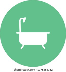 Bathroom Bathtub bath tub Contour symbol with faucet flat element design