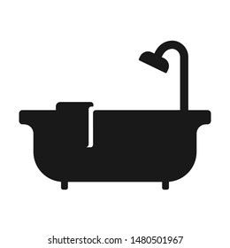 Bathroom bathtub flat vector icon