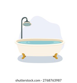 bathroom bathtub with shower head clean water hygiene and relaxation concept