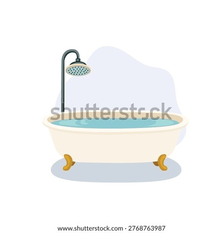 bathroom bathtub with shower head clean water hygiene and relaxation concept