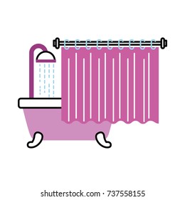 bathroom bathtub shower water curtain interior