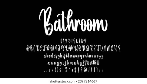Bathroom Beauty Script Handwritten font Best Alphabet Alphabet Brush Script Logotype Font lettering handwritten