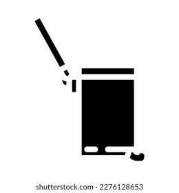 bathroom bin bathroom interior glyph icon vector. bathroom bin bathroom interior sign. isolated symbol illustration