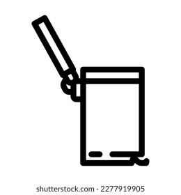 bathroom bin bathroom interior line icon vector. bathroom bin bathroom interior sign. isolated contour symbol black illustration
