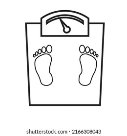 A bathroom BMI weight scale - Fitness illustration - concept exercise - vector, icon
