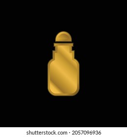 Bathroom Bottle Gold Plated Metalic Icon Or Logo Vector