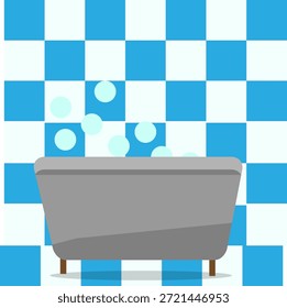 bathroom bubbles, blue tiles, bathroom,