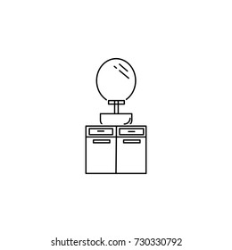 Bathroom cabinet glyph icon on white background