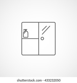 Bathroom Cabinet Icon On White Background
