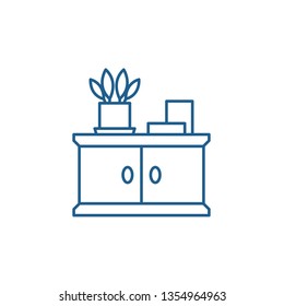 Bathroom cabinet line icon concept. Bathroom cabinet flat  vector symbol, sign, outline illustration.