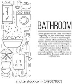 Bathroom card concept. Vector plumbing illustration for design and web,