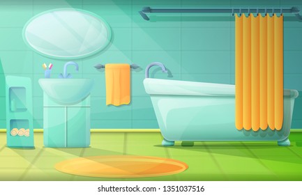 Bathroom Cartoon Style Vector Illustration Stock Vector (Royalty Free ...