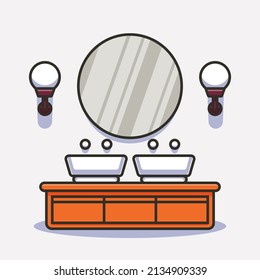 Ilustración del vector de dibujos animados en el baño objeto aislado