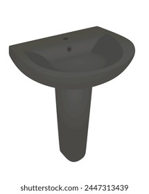 Fregadero de cerámica de baño. Ilustración vectorial