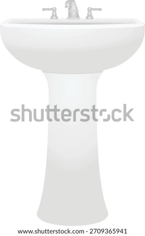 Bathroom ceramic sink. vector illustration