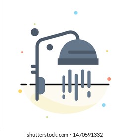 Bathroom, Clean, Shower Abstract Flat Color Icon Template. Vector Icon Template background