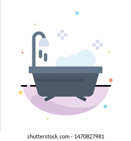 Bathroom, Clean, Shower Abstract Flat Color Icon Template. Vector Icon Template background