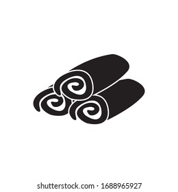 Bathroom clean towel rolls, spa vector icon