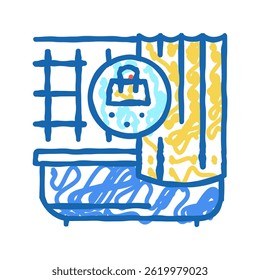 bathroom cleaning doodle icon sketch vector. bathroom cleaning sign. isolated symbol illustration