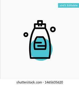 Bathroom, Cleaning Gel, Shower, Soap turquoise highlight circle point Vector icon. Vector Icon Template background