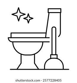 Bathroom Cleaning – Toilet and Mop Representing Hygiene and Sanitation