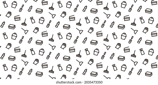 Bathroom cleaning tool icon pattern background for website or wrapping paper (Monotone icon version)