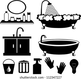 bathroom and cleaning (vector set)