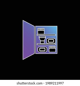 Bathroom Closet With Personal Care Objects blue gradient vector icon