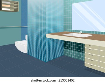 Bathroom colors scene,home interior background